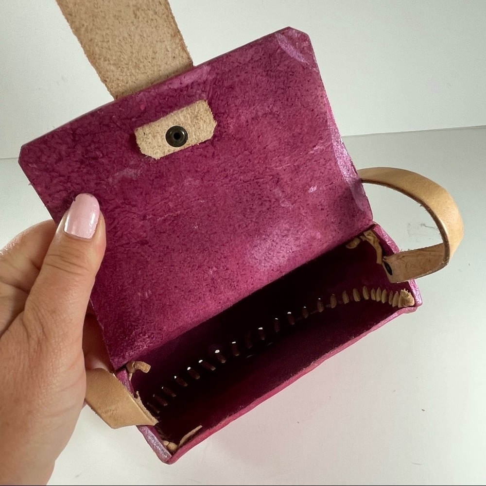 Tooled Pink Leather Mini Cross Body Bag - Picture 5 of 13